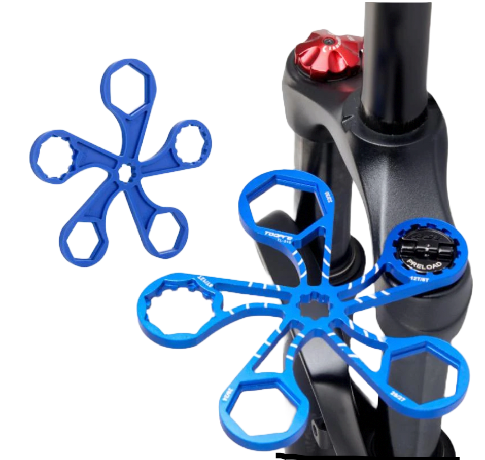 ALUMINUM 6-IN-1 BICYCLE FRONT FORK TOOL